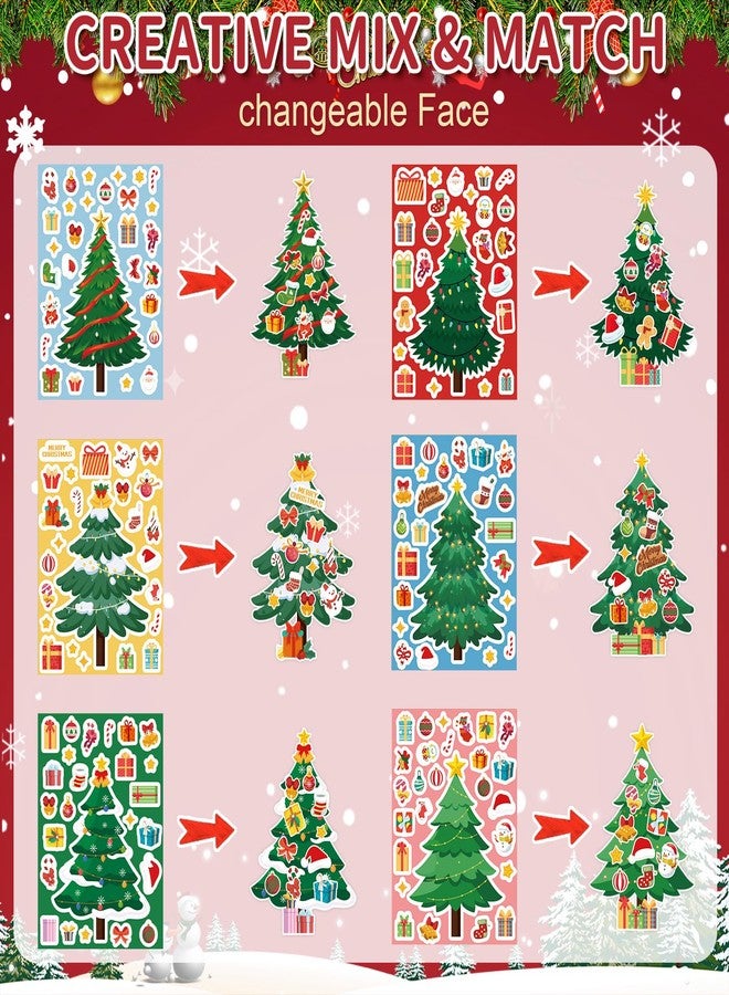 COCHIE 36 Sheets Christmas Tree Stickers for Kids DIY Christmas Party Favors Stickers Make Your Own Sticker Gifts for Classroom Student Stocking Stuffers - Image 4